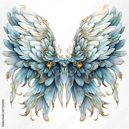 watercolor Angel Wing clipart  Generative Ai