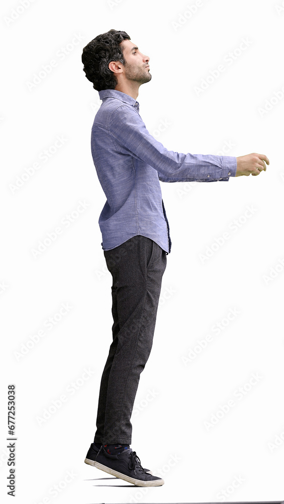 full-length portrait of a young man. standing isolated on white background