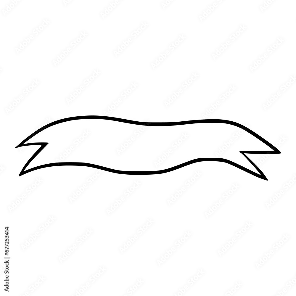 Curve Tape Ribbon outline doodle illustration Curve Tape Ribbon outline doodle illustration