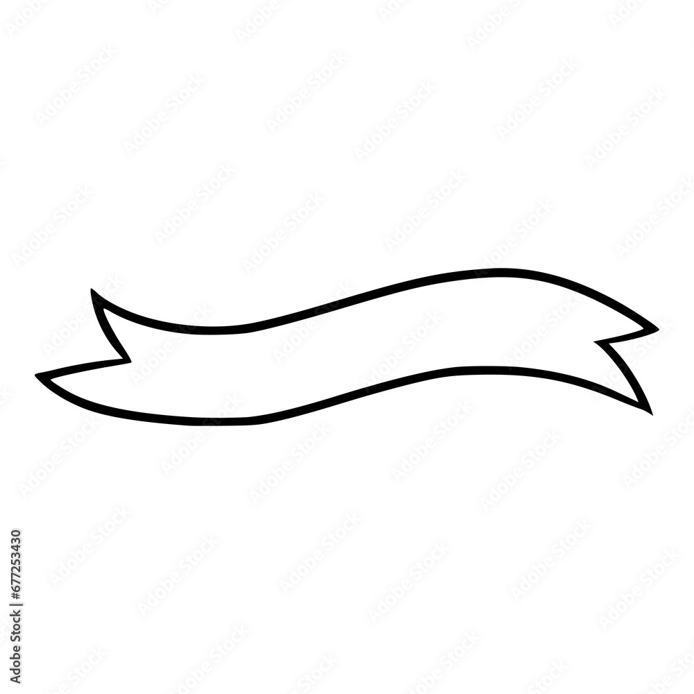 Curve ribbon outline doodle illustration Curve ribbon outline doodle illustration