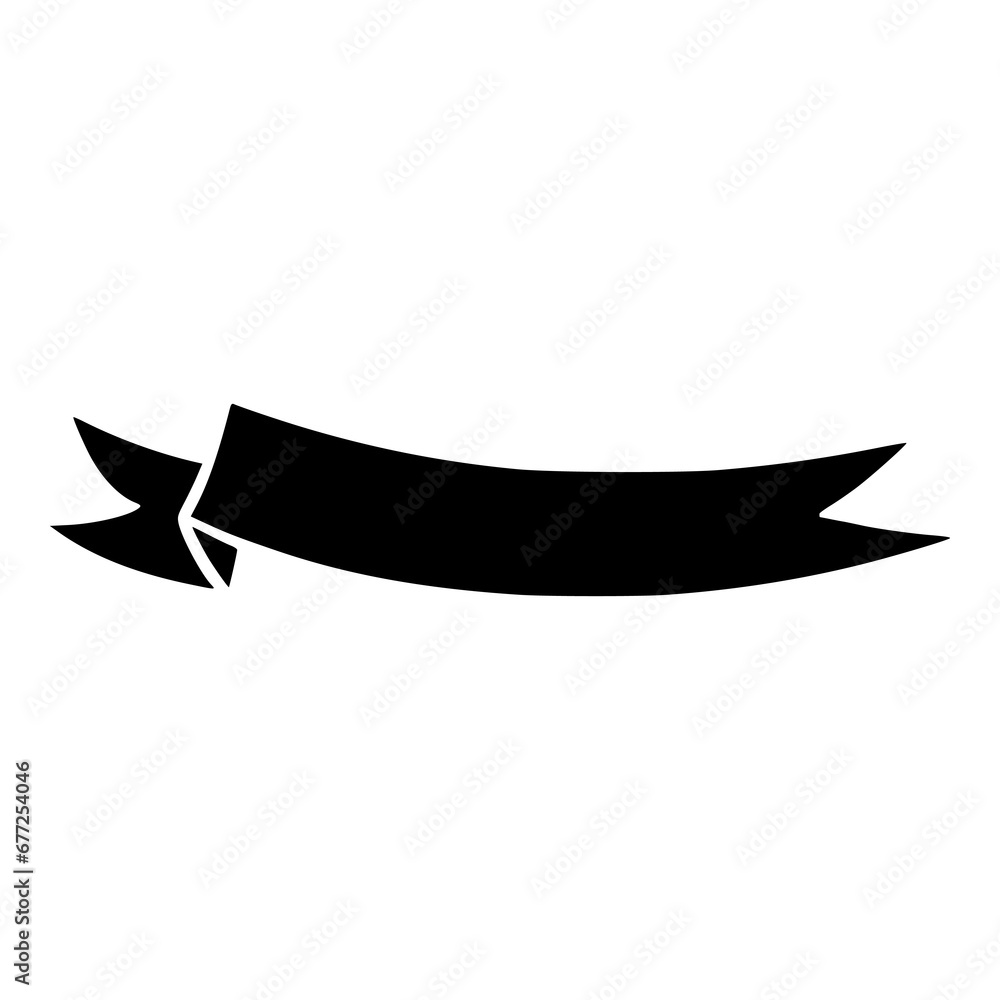 simple curve silhouette of ribbon band or glyph ribbon illustration simple curve silhouette of ribbon band or glyph ribbon illustration