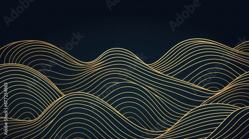 Vector art deco wavy luxury pattern wave line japanese style background Organic dynamic pattern texture for print wall art