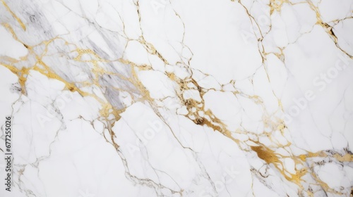 White marble stone texture with gold and gray veins 