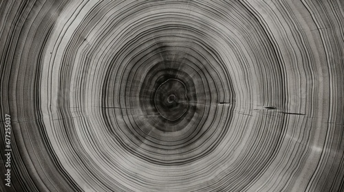 Warm gray cut wood texture Detailed black and white texture of a felled tree trunk or stump Rough organic tree rings with close up photo