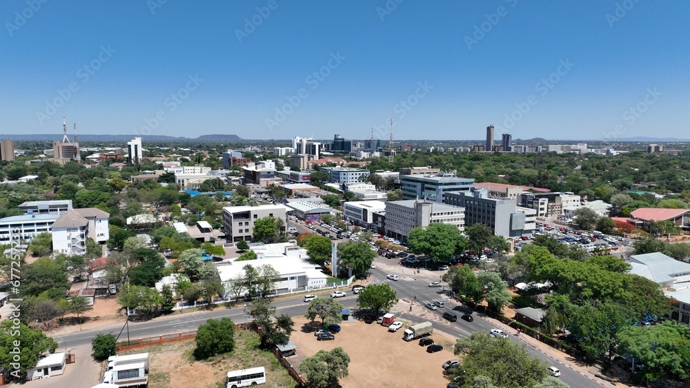 Main Mall aerial view in Gaborone, Botswana, Africa Main Mall aerial view in Gaborone, Botswana, Africa