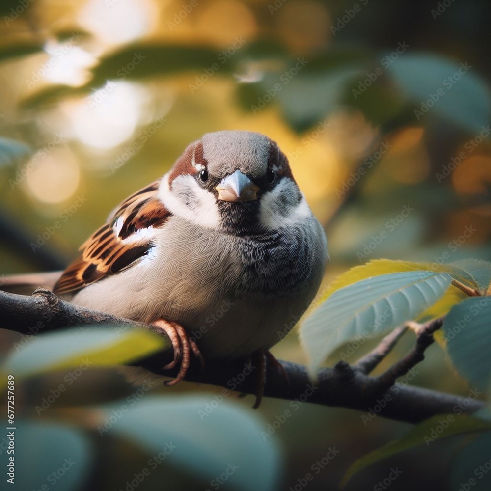Fototapeta premium sparrow in woods