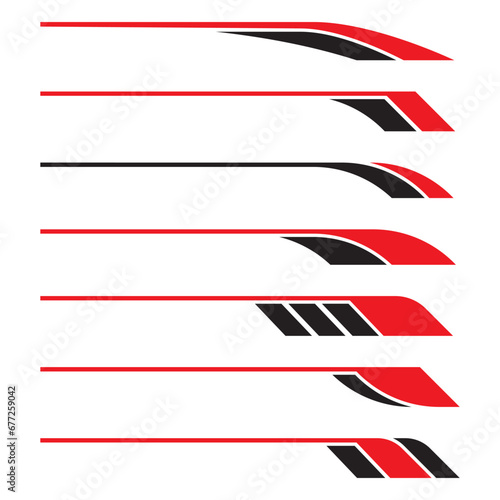 Collection of geometric abstract striped car wrap vinyl decal
