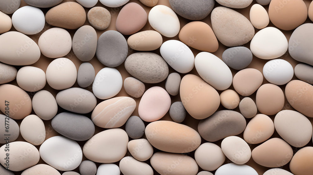 Zen Garden Serenity: Minimalist Pebble Stones Background in Muted Earth Tones for Tranquil Design