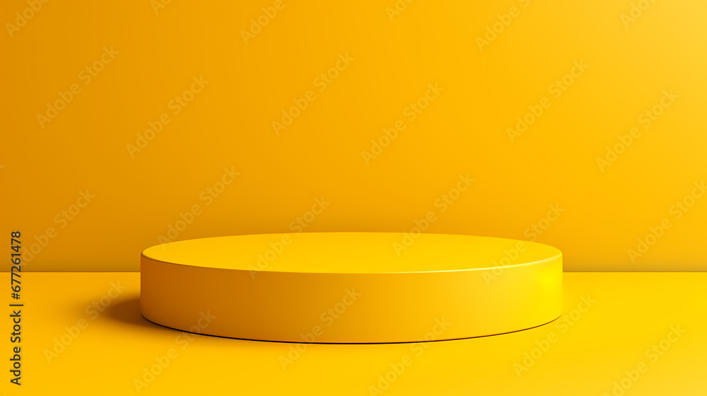 Yellow cylindrical product booth scene, e-commerce, podium, stage, product demonstration background, PPT background, 3D rendering Yellow cylindrical product booth scene, e-commerce, podium, stage, product demonstration background, PPT background, 3D rendering
