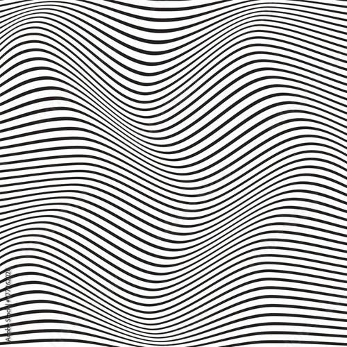 abstract geometric black horizontal line wave pattern.