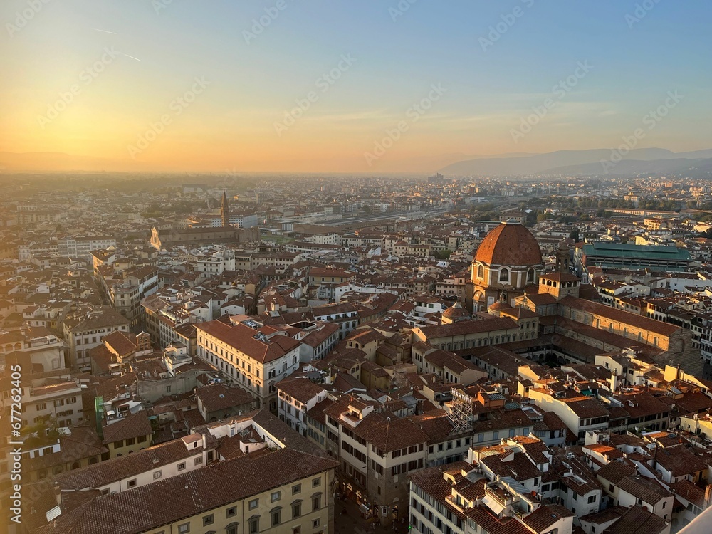 Aerial view of the traditional buildings in Florence, Italy