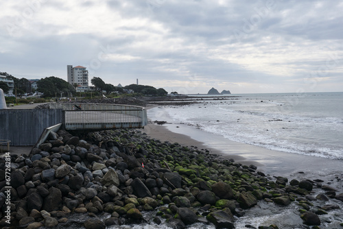 city skyline oh New Plymouth in New Zealand