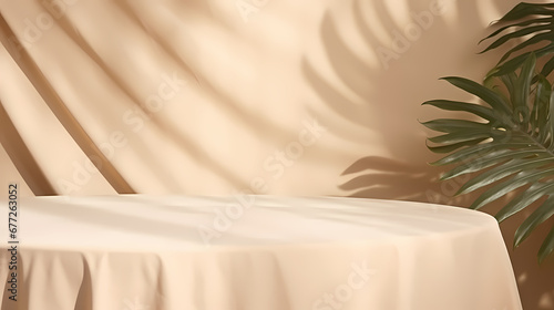 Gray tablecloth product booth scene, e-commerce, podium, stage, product demonstration background, PPT background, 3D rendering