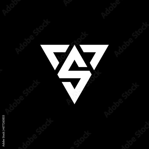 Initials VS SV Monogram logo vector in black background