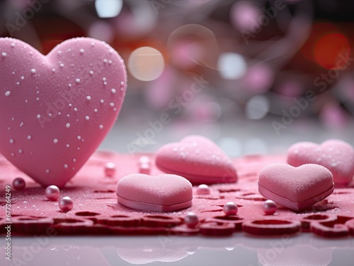 Big pink heart on pink background. The concept of Valentine's Day.