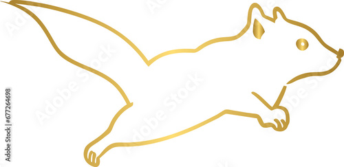 Pteromyini golden icon, gold animal character