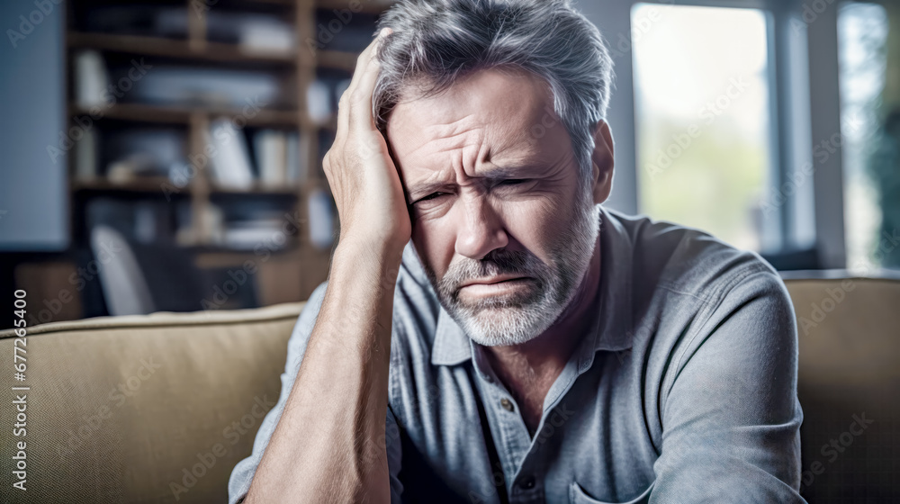 Person in Burnout Migraine Headache Deep Sadness Mental Pain Wallpaper Magazine Poster Background Digital Art Person in Burnout Migraine Headache Deep Sadness Mental Pain Wallpaper Magazine Poster Background Digital Art