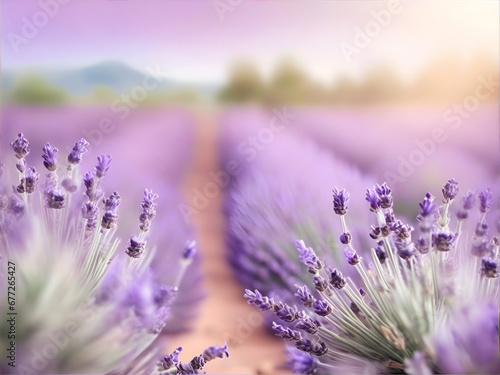 Purple lavender bouquet. Horizontal image with herbal for spa or medicine.