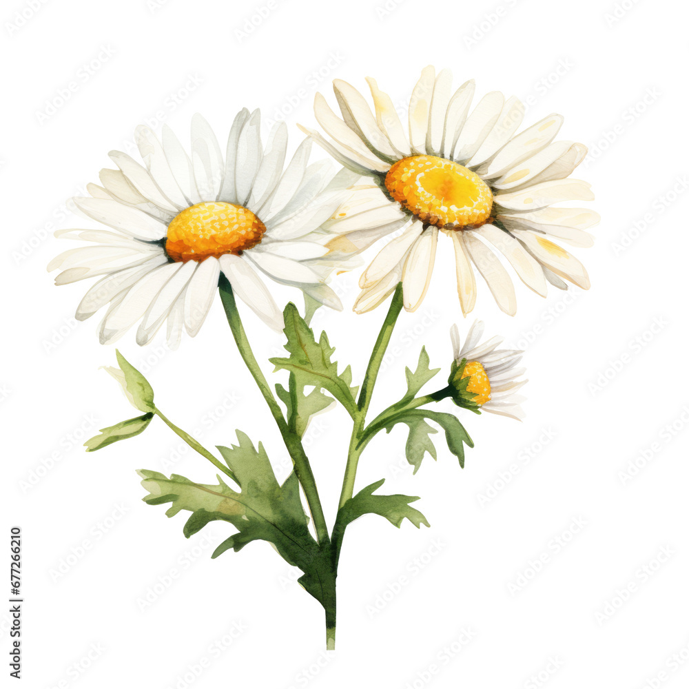 Fototapeta premium Daisy ,illustration watercolor Flower .
