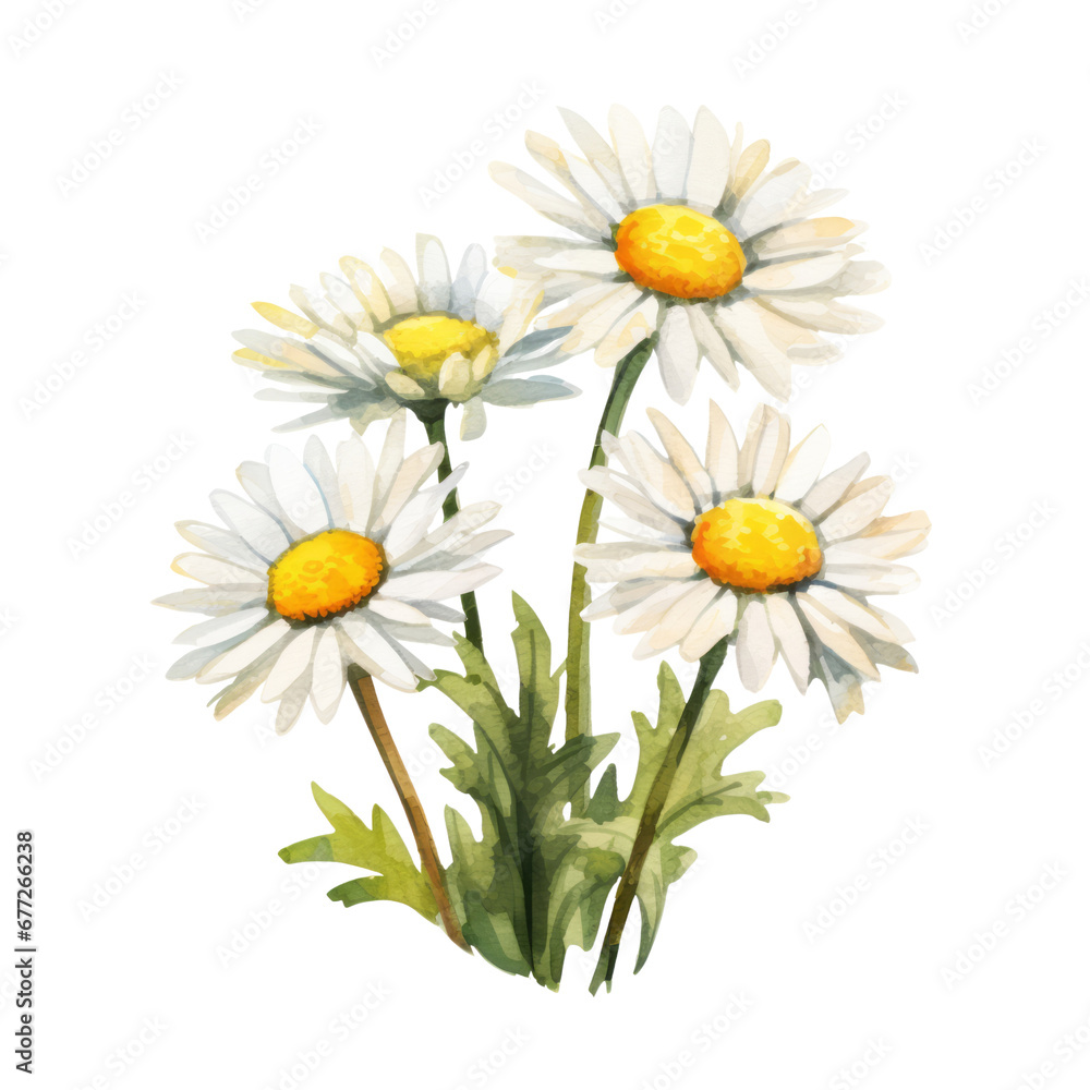 Obraz premium Daisy ,illustration watercolor Flower .