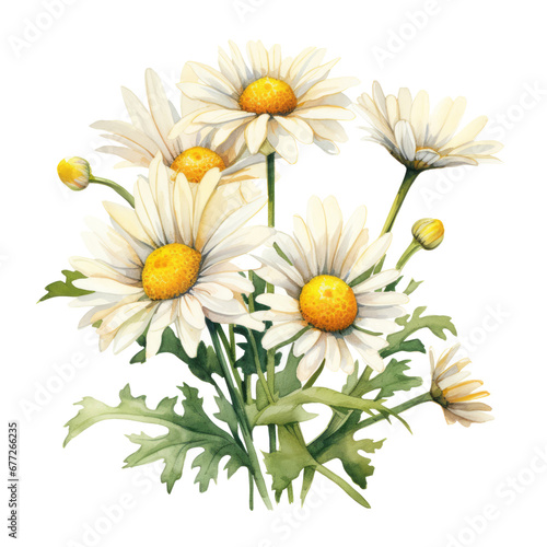Daisy  illustration watercolor Flower .