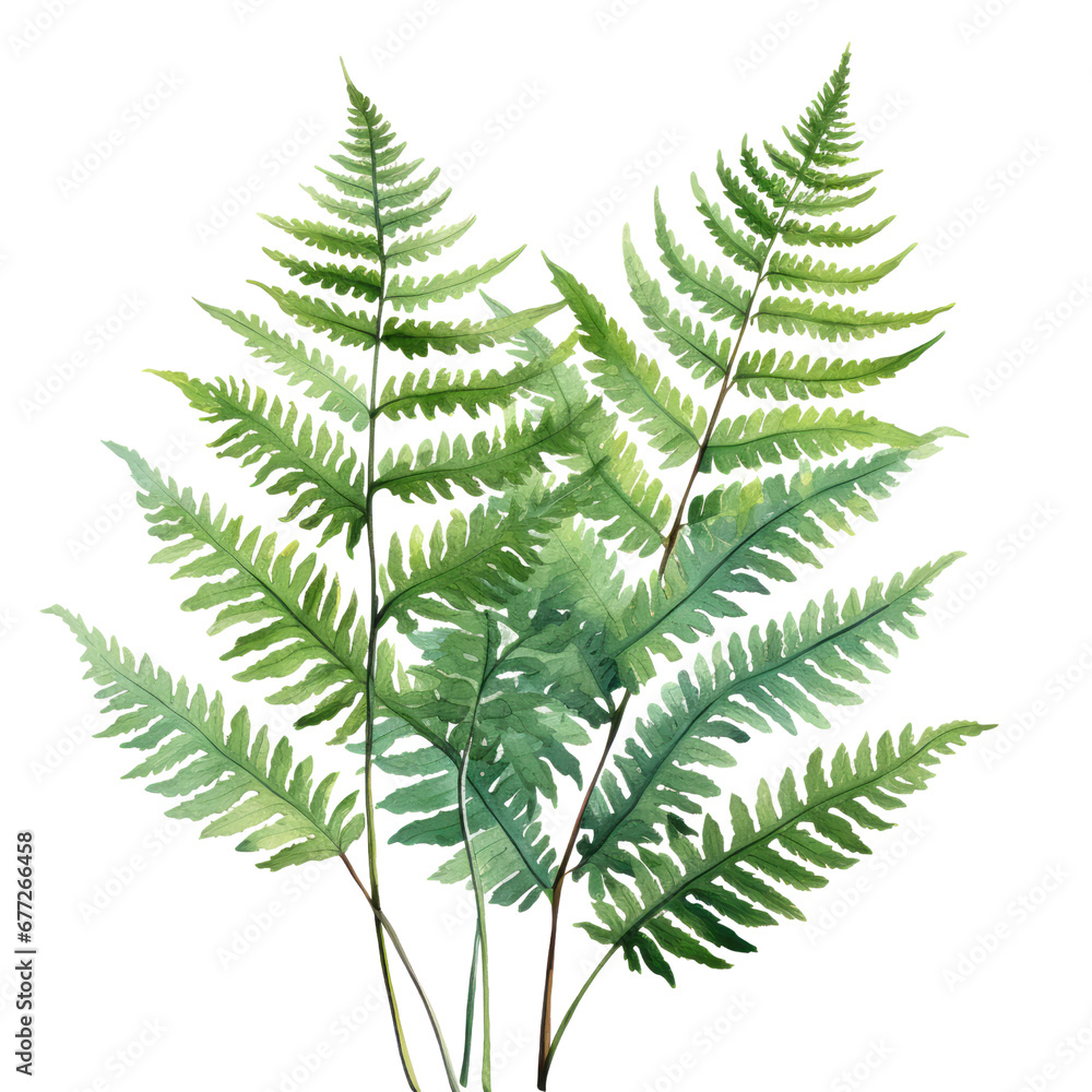 Green Leaves Botanical Watercolor Painting Illustration Green Leaves Botanical Watercolor Painting Illustration