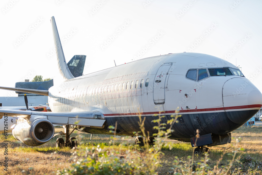 Disassembled planes in the aircraft graveyard Disassembled planes in the aircraft graveyard