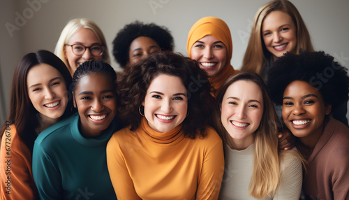 Empowering multiracial female teachers in the education industry with diversity, equity, and inclusion (DEI) to celebrate International Women's Day and promote inclusivity in the workplace,