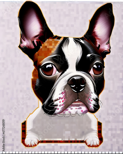 Boston Terrier Mosaic © Hall-O-Gram Creation