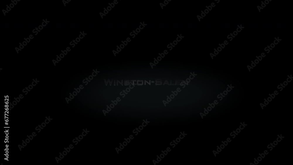 Winston-Salem 3D title word made with metal animation text on transparent black Winston-Salem 3D title word made with metal animation text on transparent black