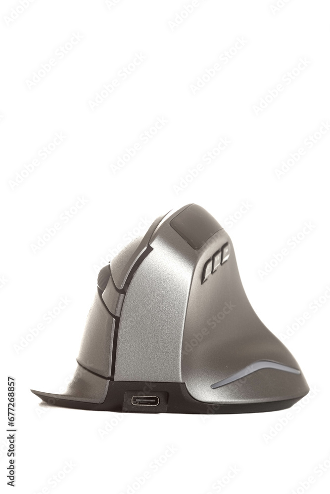 Fototapeta premium Isolated vertical mouse. Concept of body health. Office syndrome concept. Carpal Tunnel Syndrome