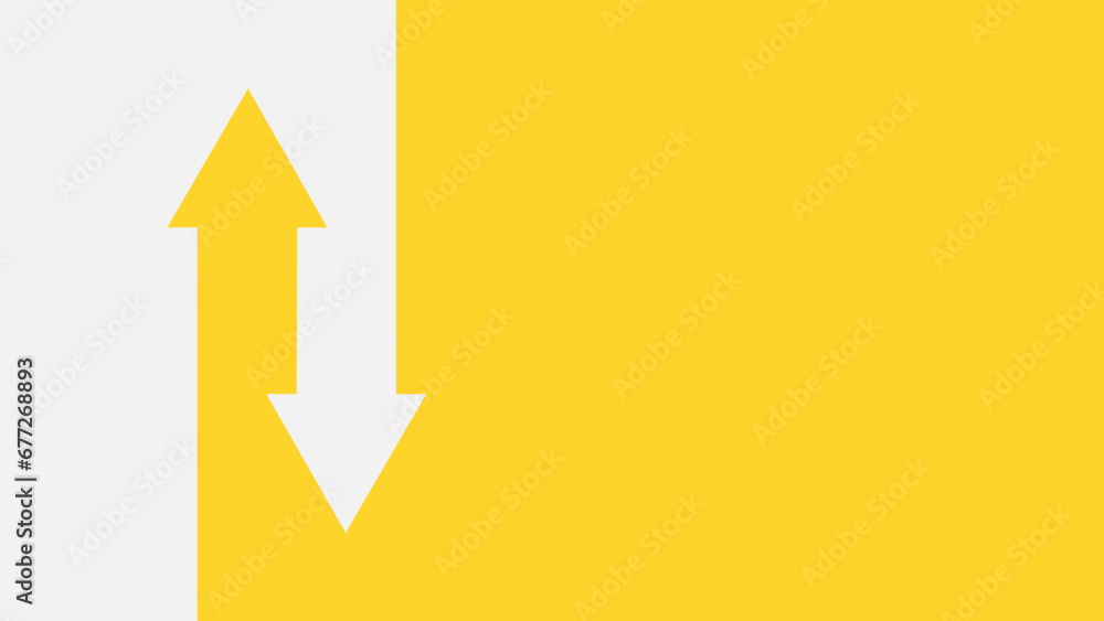Arrows in opposite directions background in gray and yellow tones - obrazy, fototapety, plakaty 