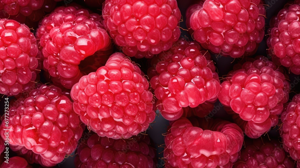 a close up of a bunch of raspberries with drops of water on the top of the raspberries and the bottom of the raspberries on the bottom of the image. generative ai a close up of a bunch of raspberries with drops of water on the top of the raspberries and the bottom of the raspberries on the bottom of the image. generative ai