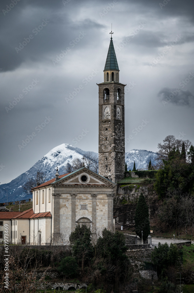 Cathedral of Gemona del Friuli and Castle of Artegna. Ancient medieval buildings that have survived to the present day.