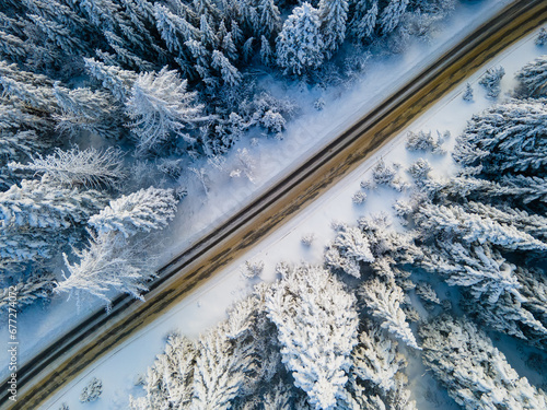 Heading through the winter mountain road © Rick