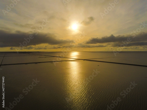 sunset over the river