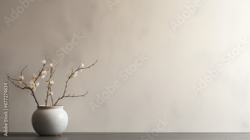 Minimalistic light background, wabi sabi style photo