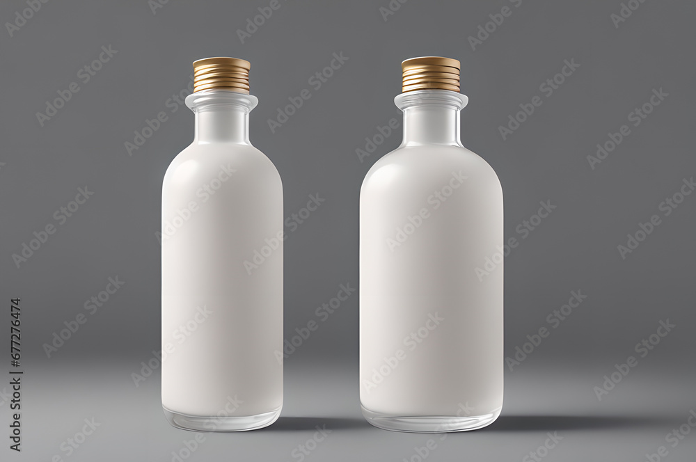 set of jars for cosmetics, on isolated background, Generative AI set of jars for cosmetics, on isolated background, Generative AI