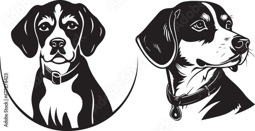 silhouette Beagle dog cute vector design