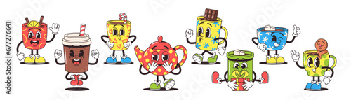 Retro Style Cartoon Mugs Feature Charming, Vintage-inspired Characters With Bright Colors, Whimsical Designs