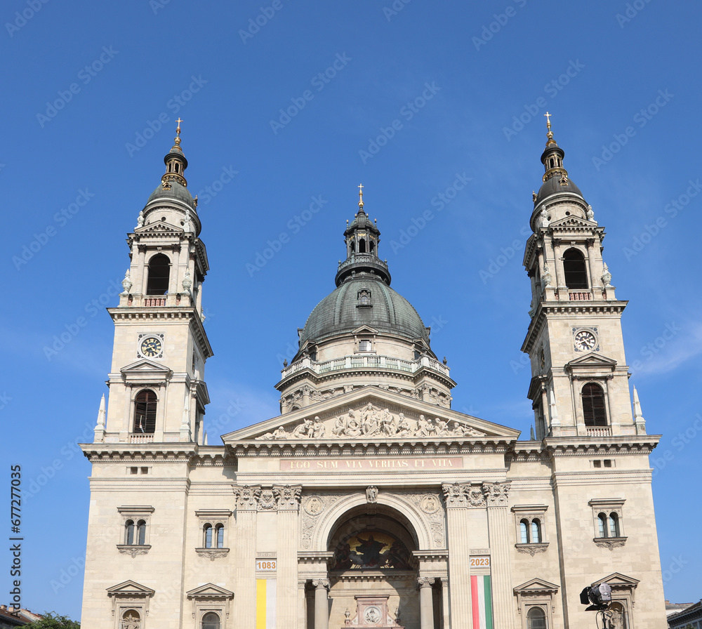 Budapest, B, Hungary - August 19, 2023: Church of Saint Stephen