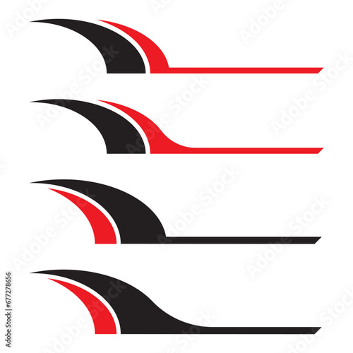Variations of abstract striped car wrap vinyl decal