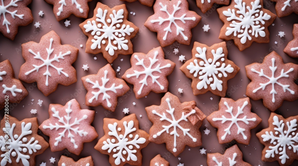 a close up of a plate of cookies with snowflakes on them and icing on the outside of the cookies and on the inside of the outside of the cookies. generative ai a close up of a plate of cookies with snowflakes on them and icing on the outside of the cookies and on the inside of the outside of the cookies. generative ai