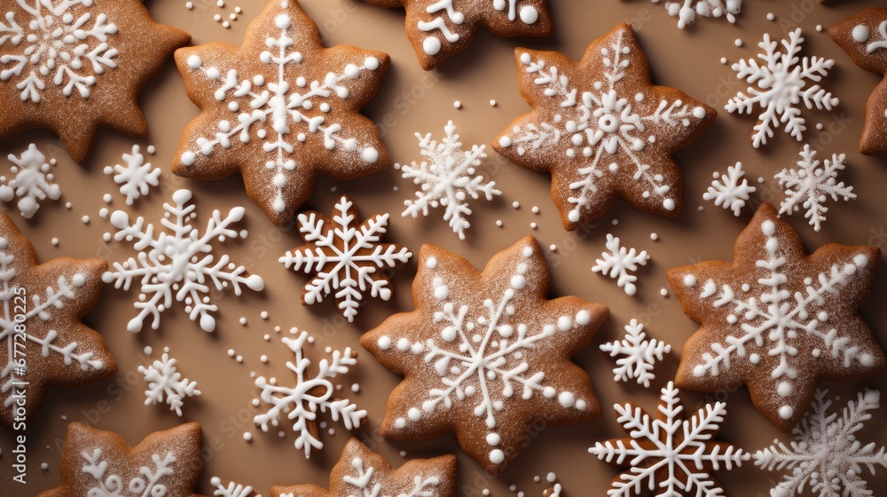 a close up of a plate of cookies with snowflakes on the top of the cookies and on the bottom of the cookies are snowflakes on the bottom of the cookies. generative ai a close up of a plate of cookies with snowflakes on the top of the cookies and on the bottom of the cookies are snowflakes on the bottom of the cookies. generative ai