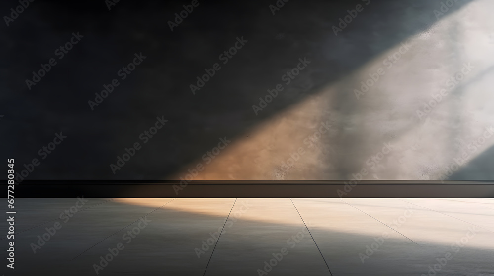 Black wall and smooth floor with beautiful window shadow and sun glare. Universal background for product presentation. Black wall and smooth floor with beautiful window shadow and sun glare. Universal background for product presentation.