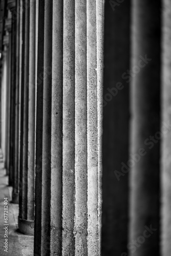 Berlin, Germany. Classicistic columns at the Old National Gallery (German: Alte Nationalgallerie).