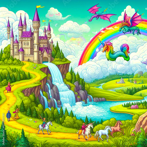fairy tale castle with rainbow 2 © Tom Warrington