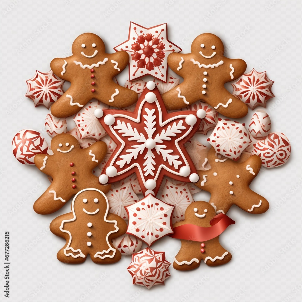 Gingerbread isolated on a white background. Christmas cookies. Gingerbread isolated on a white background. Christmas cookies.