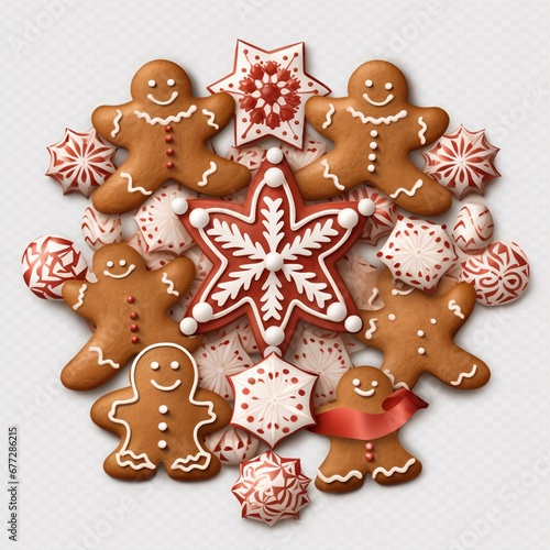 Gingerbread isolated on a white background. Christmas cookies.