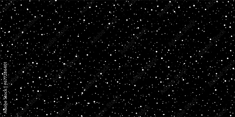 Starry space background in the night, rain drops, noise, dust texture, snow background, space universe, twinkling lights, starry night sky - vector